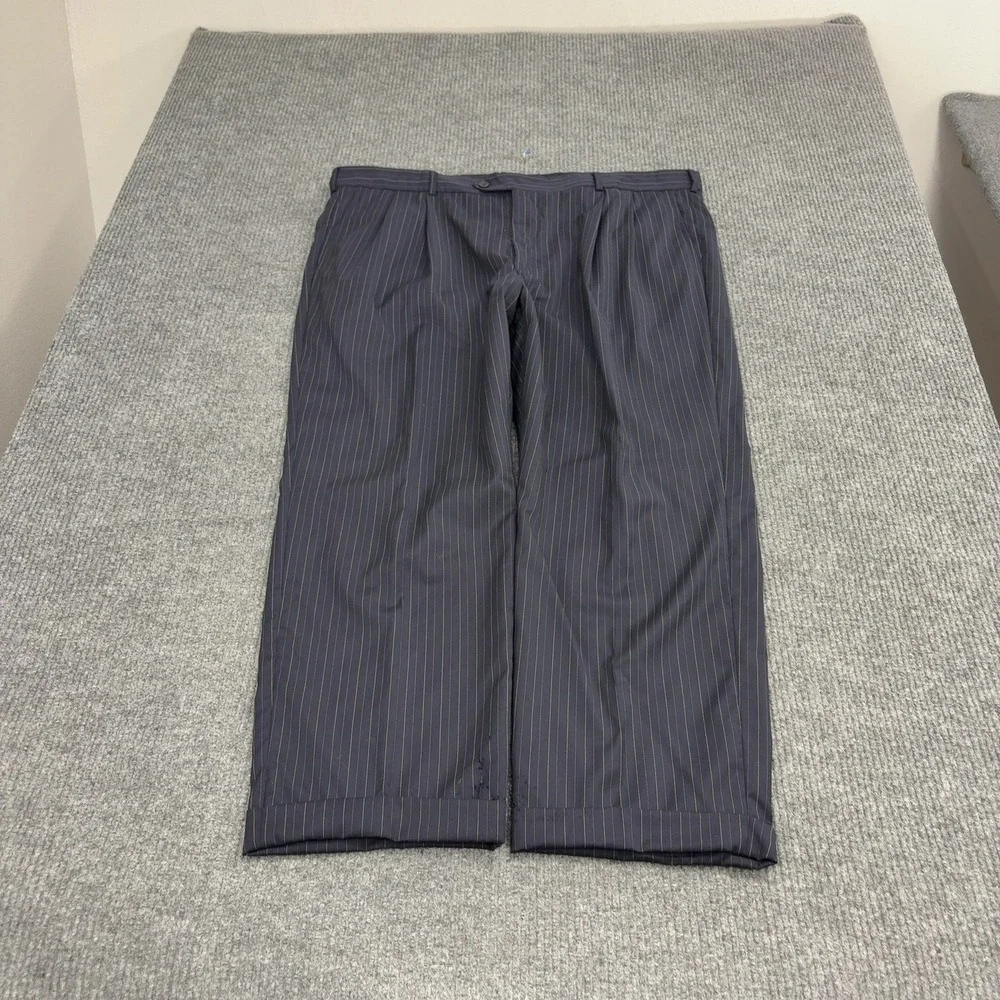 Brooks Brothers Suit Mens 48R 43W Navy Wool Pinstripe 1818 Madison Saxxon USA